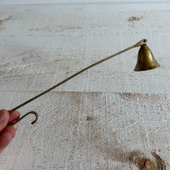 Simple Solid Brass Candle Snuffer with Bell - Picture 9 of 9